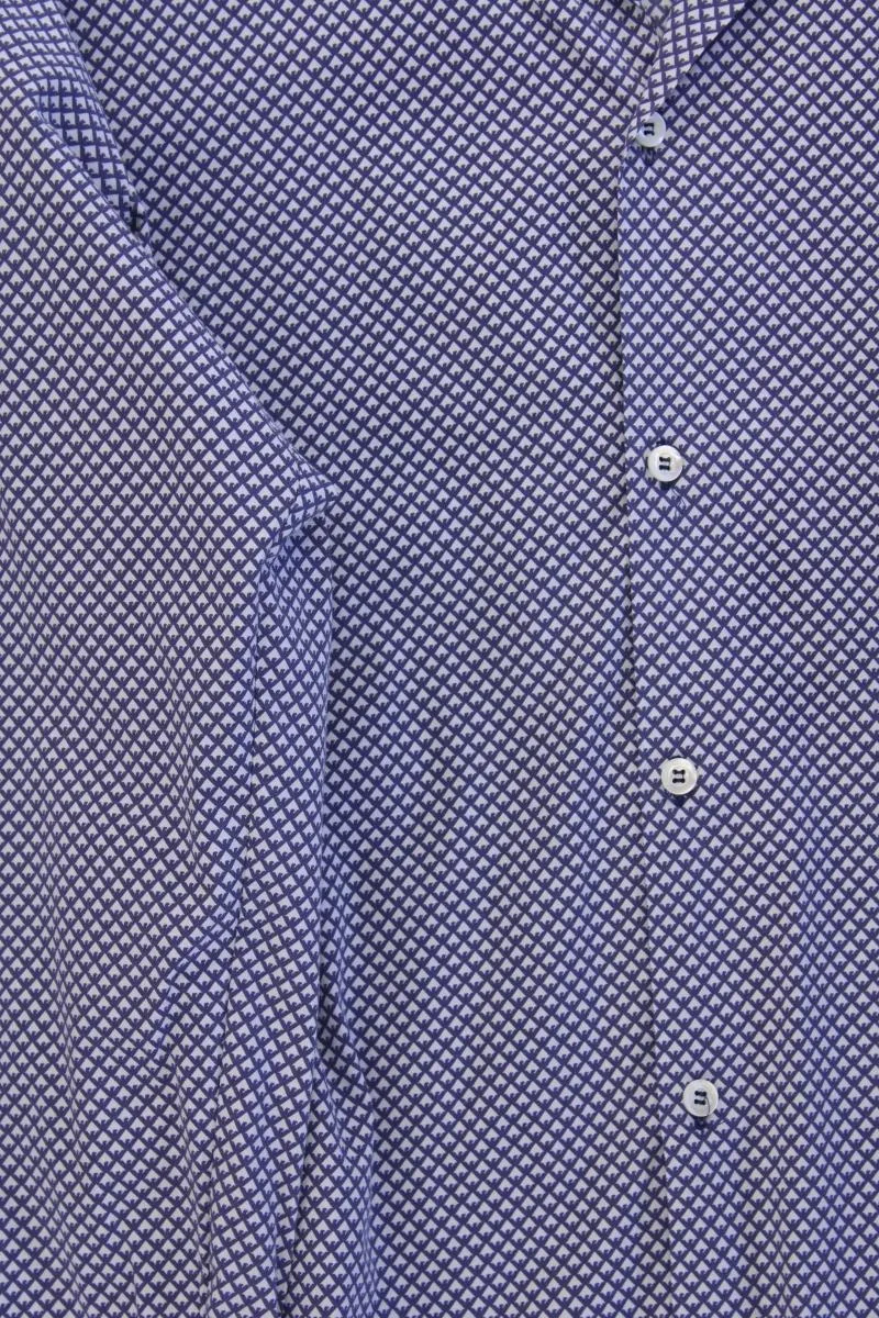 Emporio Armani Langarmhemd für Herren Gr. XL geometrisches Muster blau
