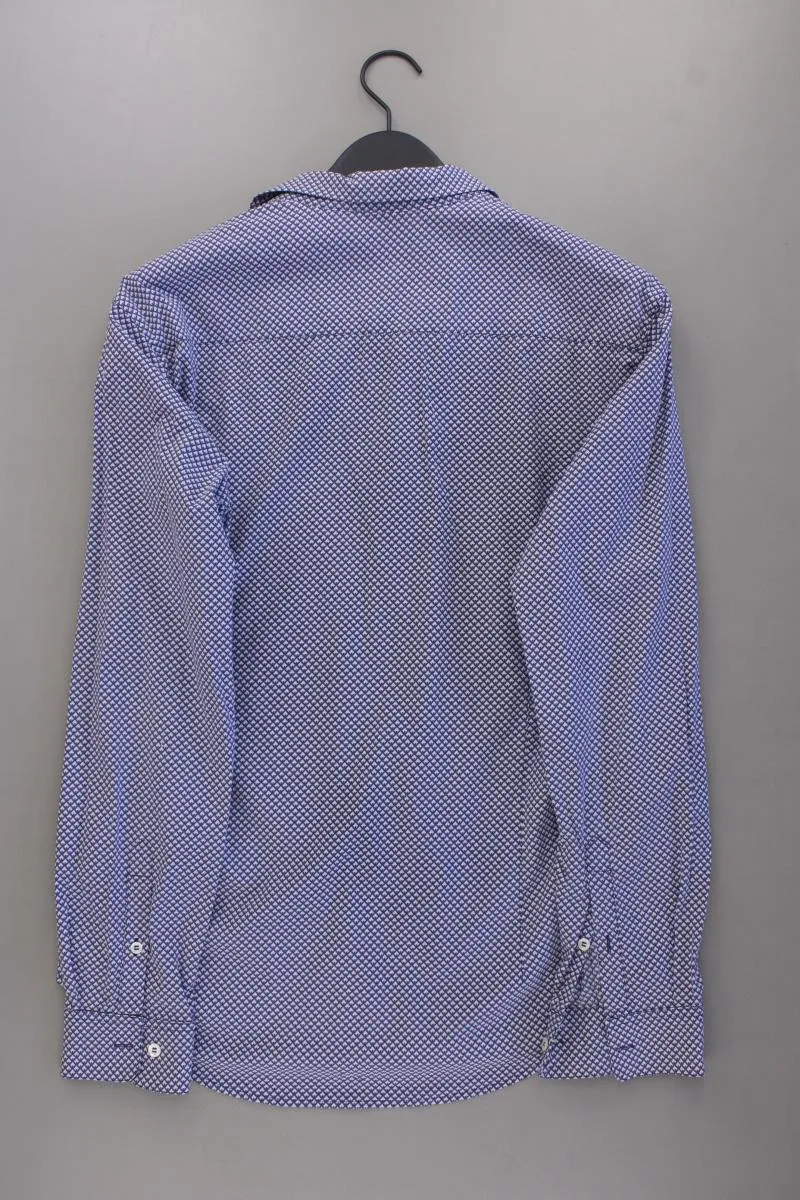 Emporio Armani Langarmhemd für Herren Gr. XL geometrisches Muster blau