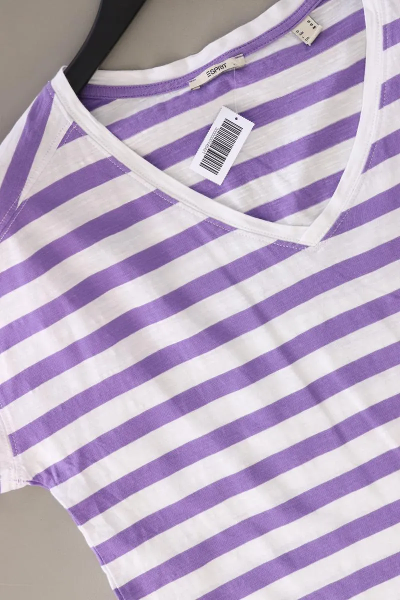 Esprit Ringelshirt Gr. S gestreift Kurzarm lila aus Baumwolle