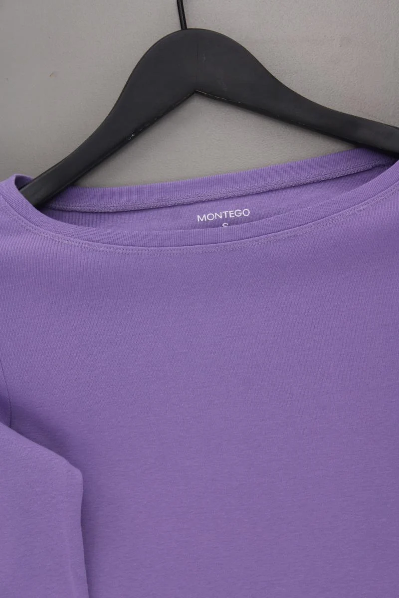 Montego Slim Shirt Gr. S neuwertig 3/4 Ärmel lila aus Baumwolle