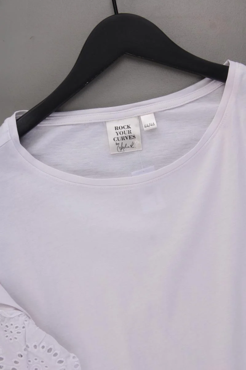 ROCK YOUR CURVES T-Shirt Gr. 44/46 Kurzarm weiß aus Baumwolle
