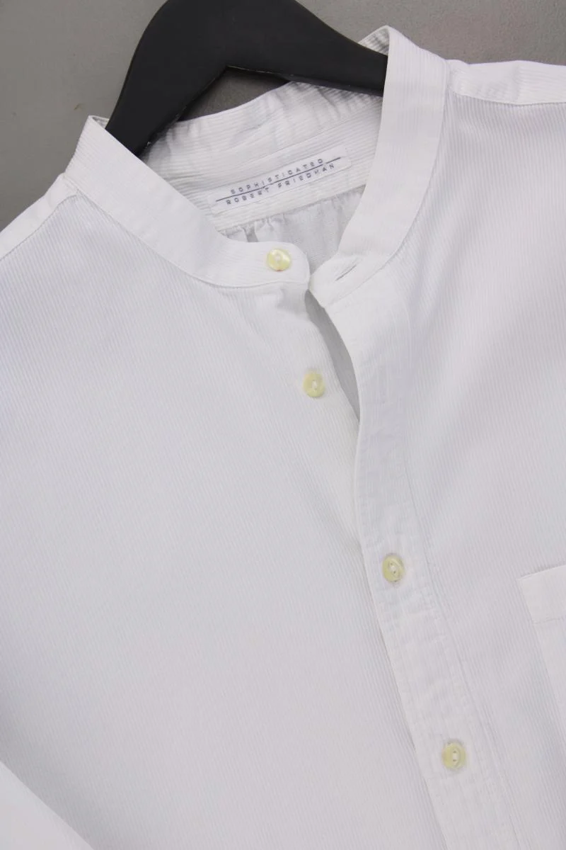 Robert Friedman Langarmhemd für Herren Gr. XL weiß aus Baumwolle