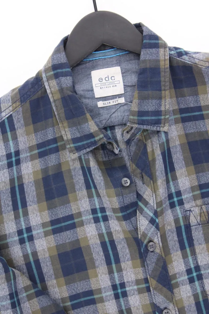 edc by Esprit Karohemd für Herren Gr. L kariert Langarm blau aus Baumwolle