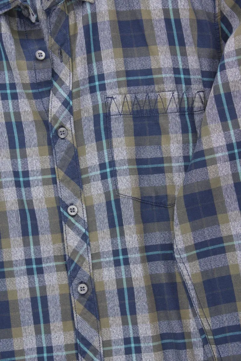edc by Esprit Karohemd für Herren Gr. L kariert Langarm blau aus Baumwolle