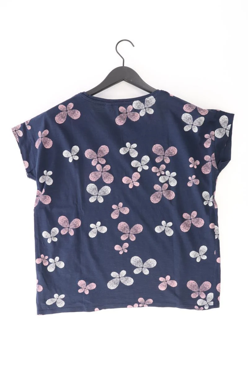 Esprit Printshirt Gr. XL mit Blumenmuster Kurzarm blau aus Baumwolle