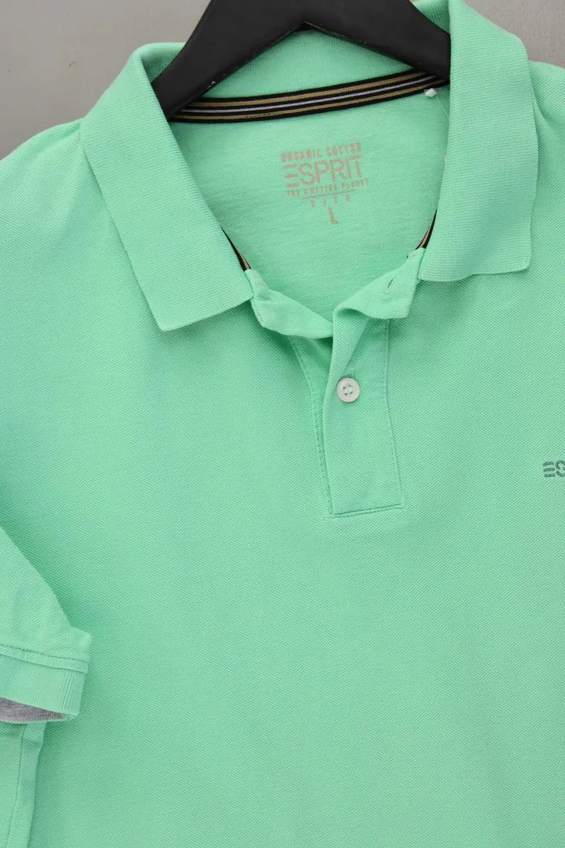 Esprit Poloshirt für Herren Gr. L Kurzarm grau aus Baumwolle