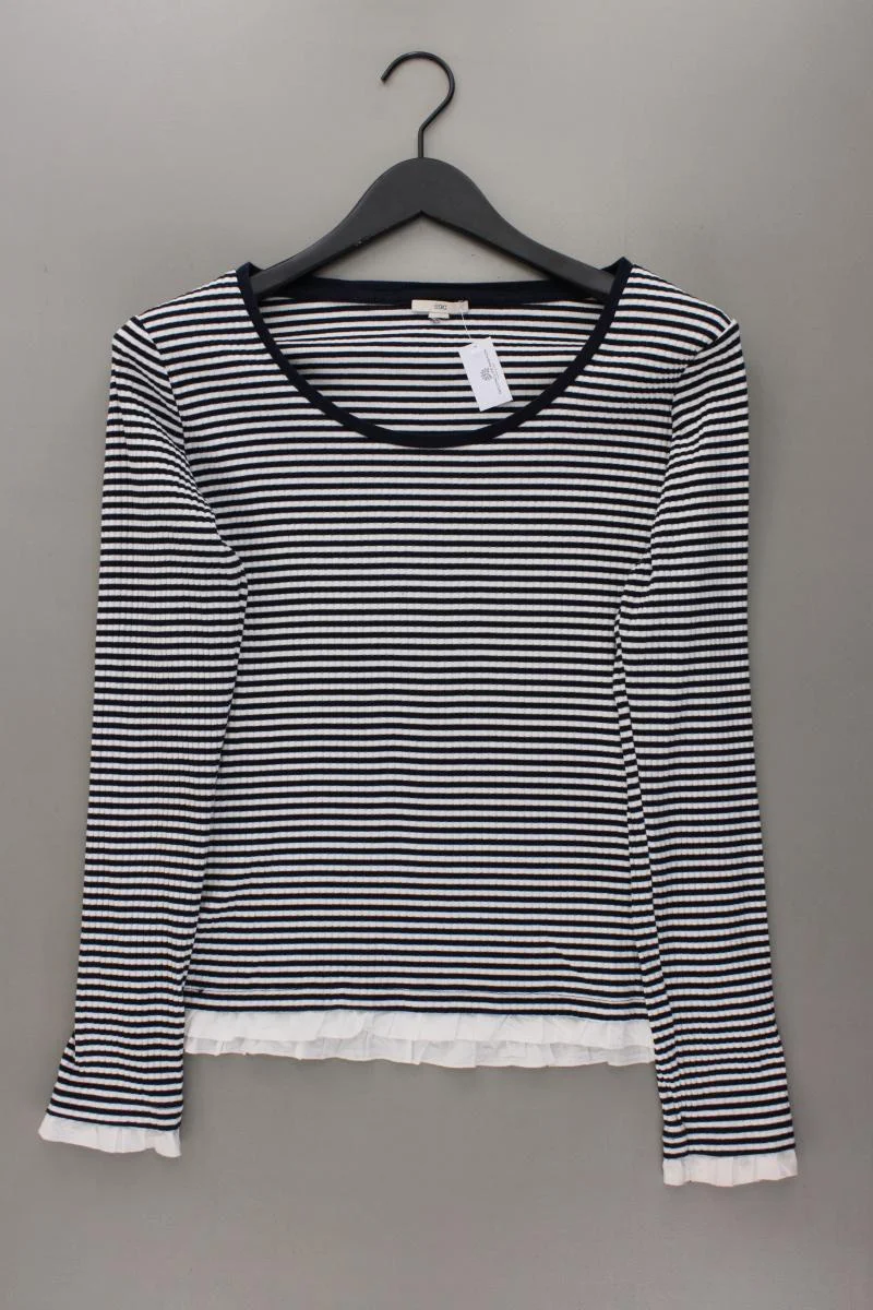 edc by Esprit Ringelshirt Gr. L gestreift Langarm blau aus Baumwolle