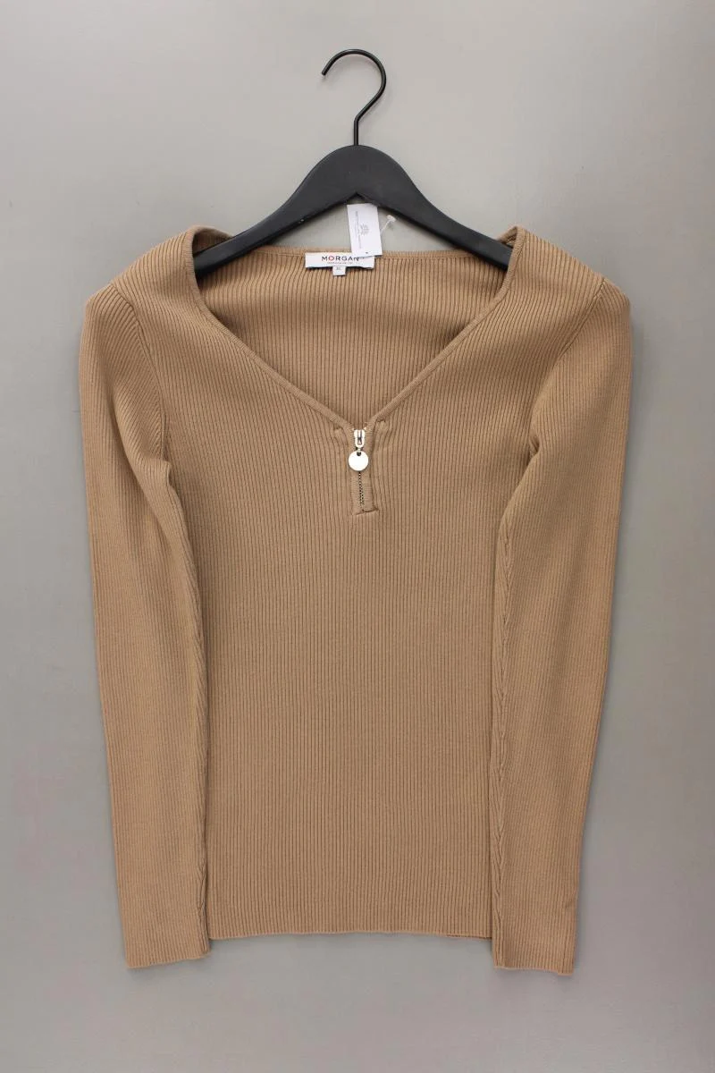 Morgan Shirt mit V-Ausschnitt Gr. XL Langarm braun aus Viskose