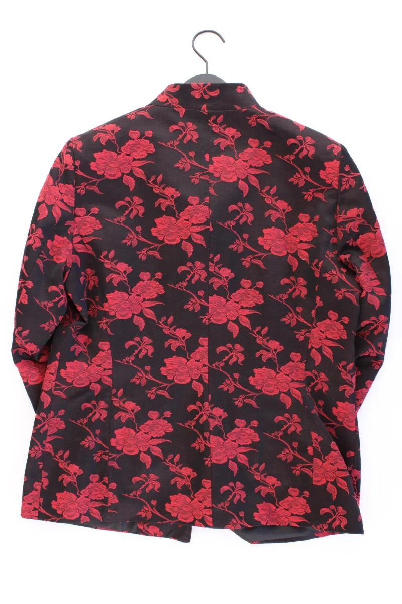 Denim & Co. Blazer Gr. 44 mit Blumenmuster neuwertig rot aus Baumwolle