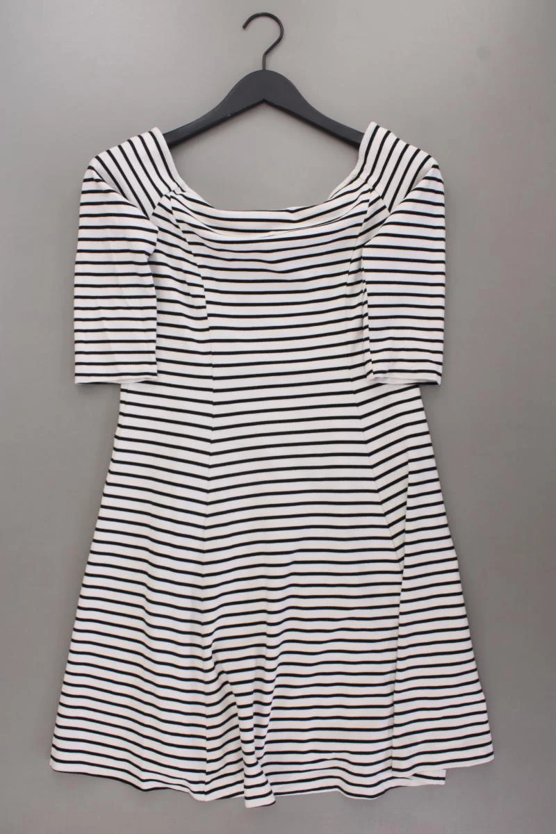 Esprit Kurzarmkleid Gr. L gestreift creme aus Viskose