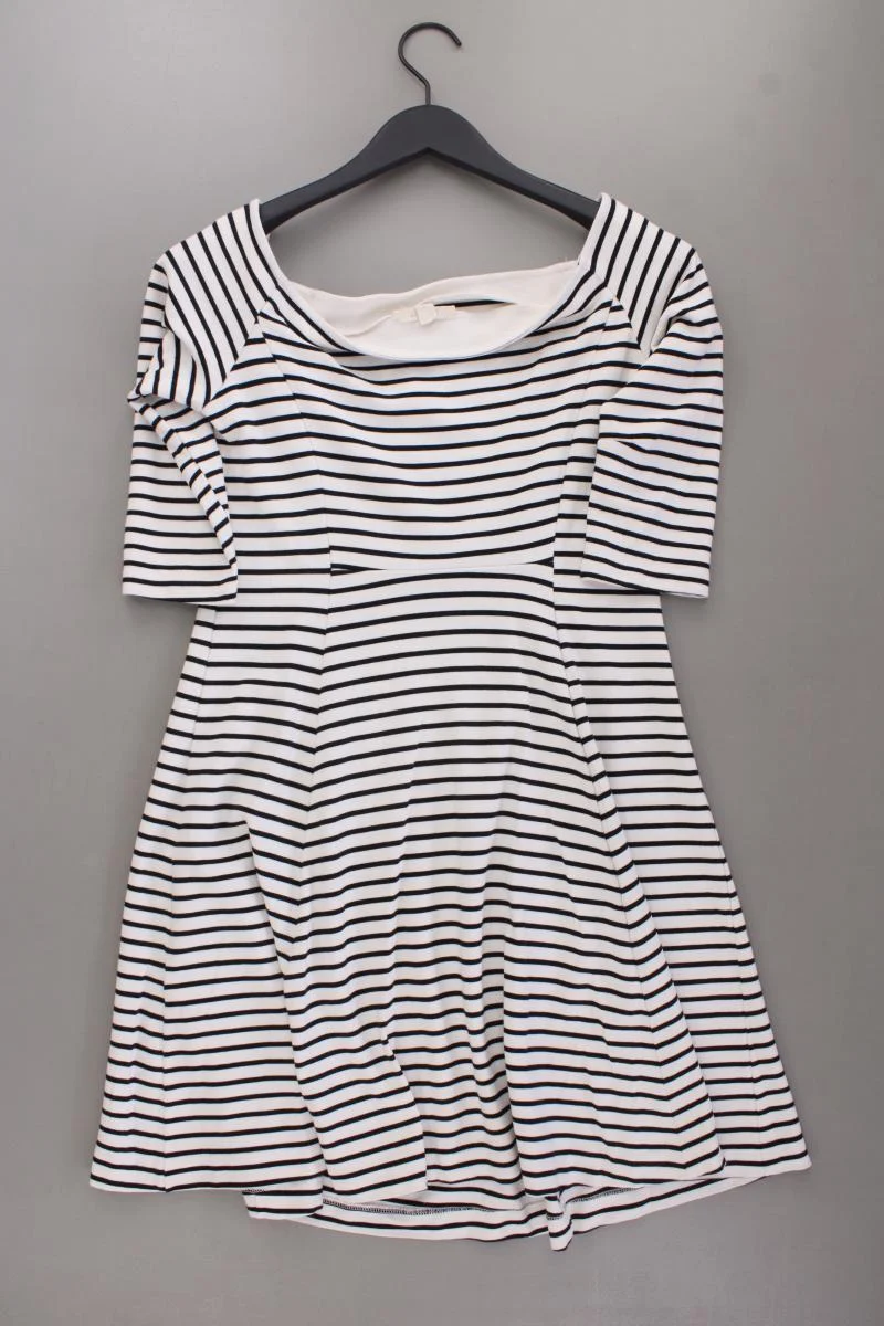 Esprit Kurzarmkleid Gr. L gestreift creme aus Viskose