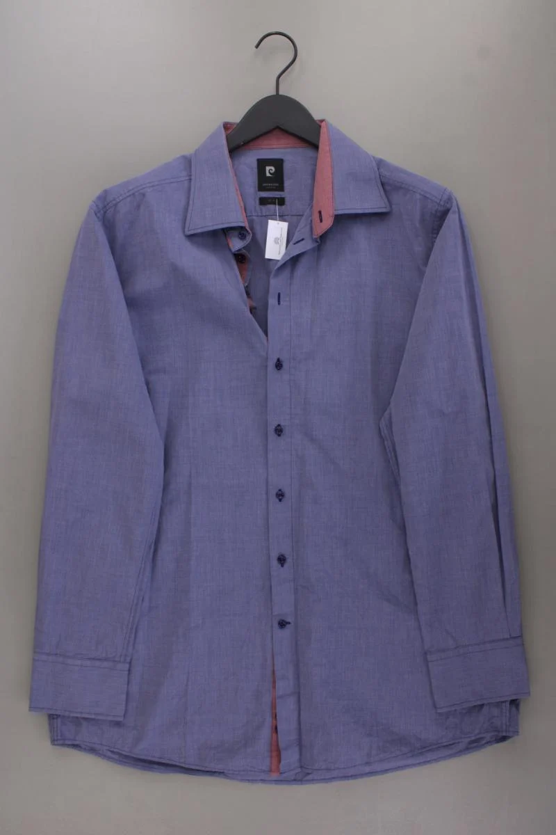 Pierre Cardin Langarmhemd für Herren Gr. Hemdgröße 44 blau aus Baumwolle