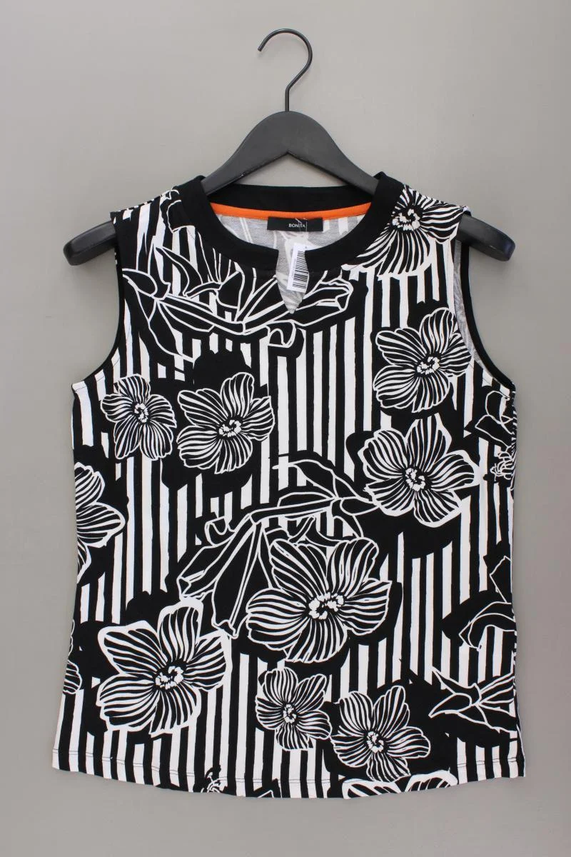 Bonita Classic Top Gr. M mit Blumenmuster schwarz aus Viskose