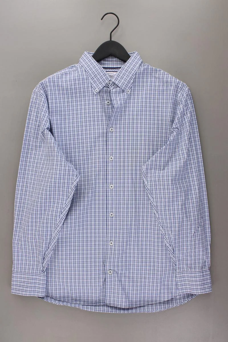 CHARLES TYRWHITT Karohemd für Herren Gr. Hemdgröße 44 kariert Langarm blau
