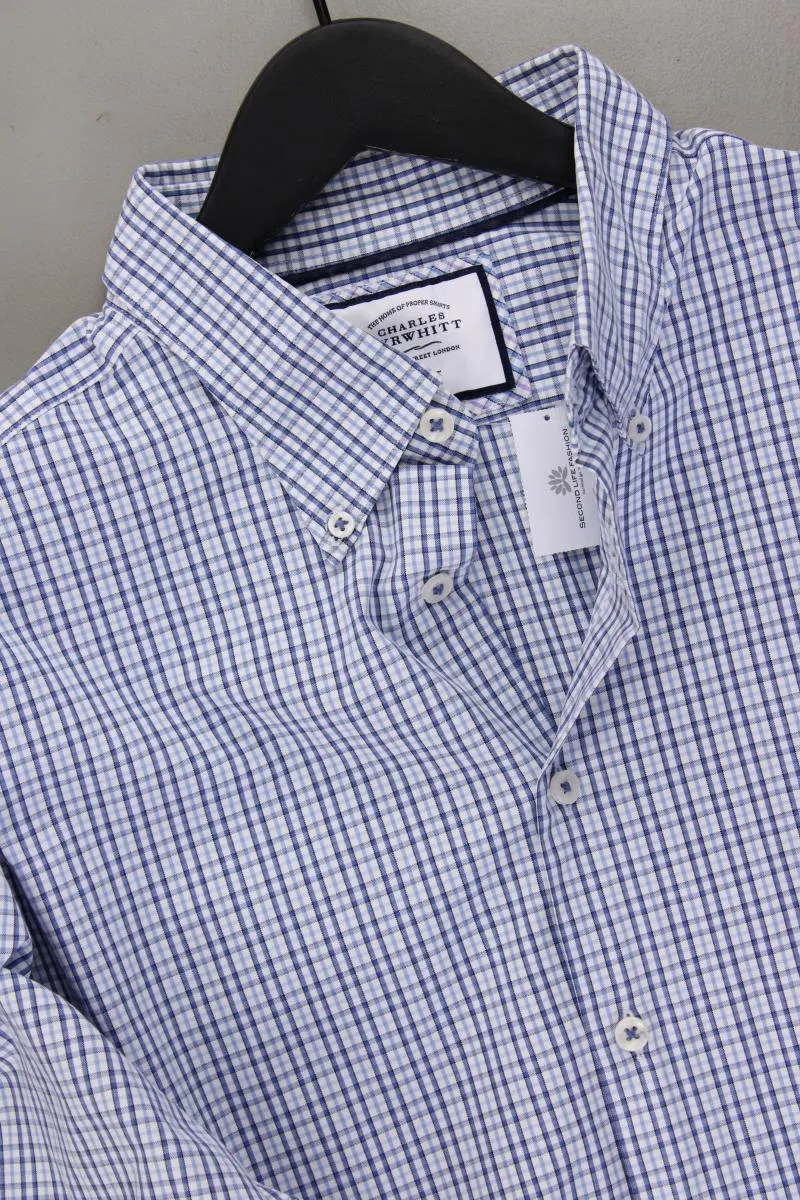 CHARLES TYRWHITT Karohemd für Herren Gr. Hemdgröße 44 kariert Langarm blau