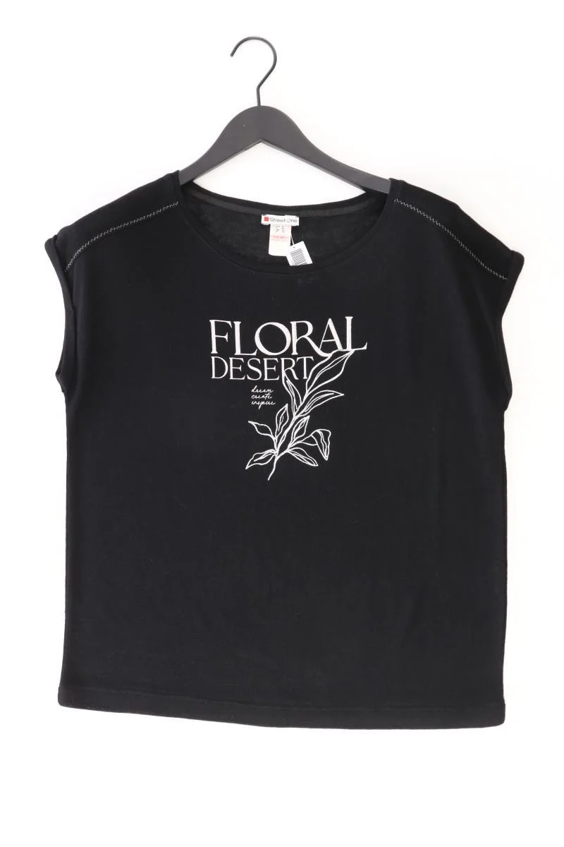 Street One Printshirt Gr. 40 Kurzarm schwarz