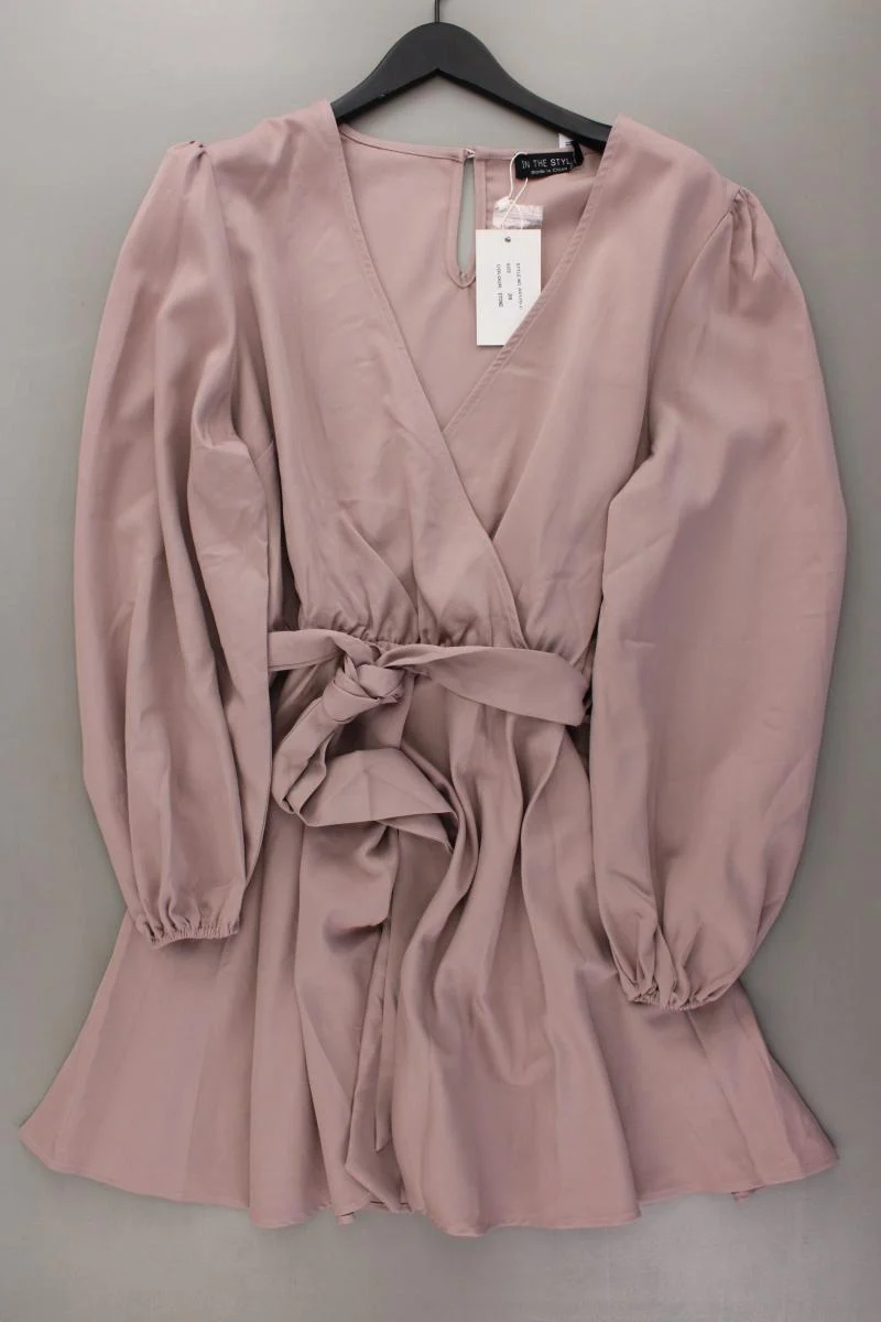 In the Style Kleid Gr. 48 neu mit Etikett mit Gürtel Langarm rosa aus Polyester