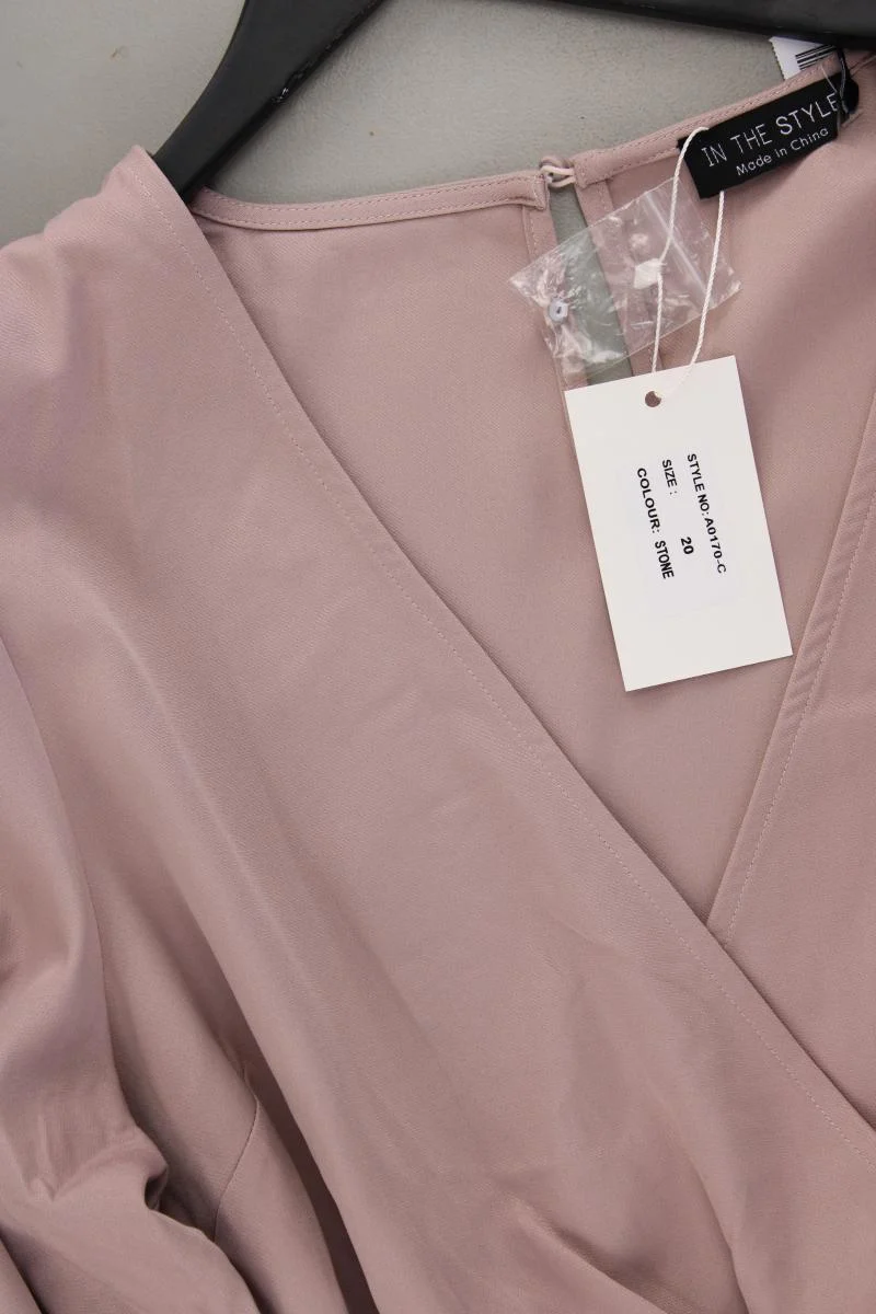 In the Style Kleid Gr. 48 neu mit Etikett mit Gürtel Langarm rosa aus Polyester