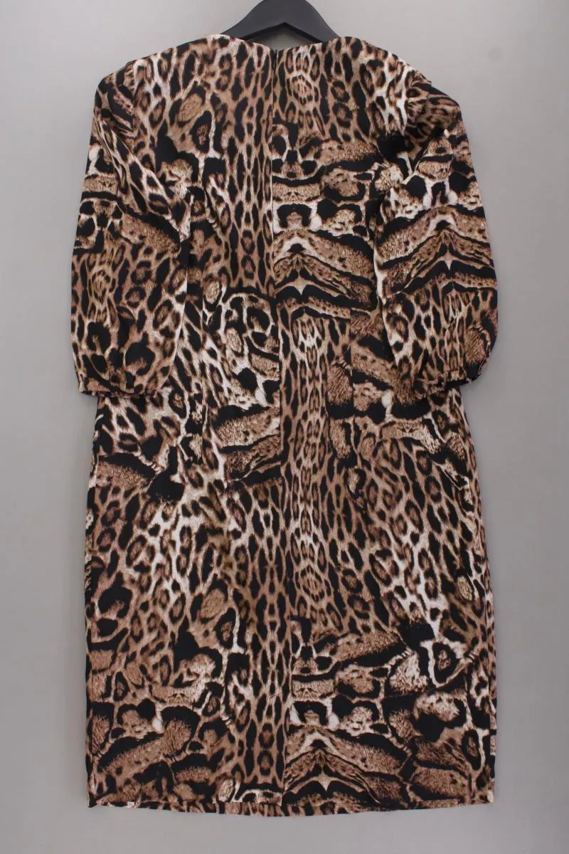 Alfredo Pauly Midikleid Gr. 38 mit Tierdruck neuwertig 3/4 Ärmel braun