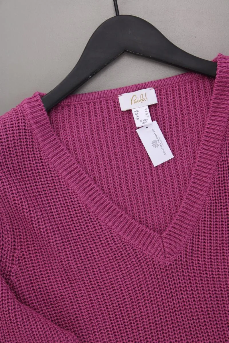 Paola Grobstrickpullover Gr. 42 neuwertig lila aus Polyacryl