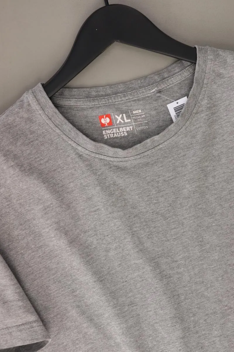 Engelbert + Strauss T-Shirt für Herren Gr. XL Kurzarm grau aus Baumwolle