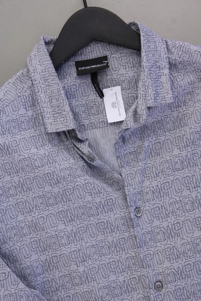 Emporio Armani Langarmhemd für Herren Gr. L grau aus Baumwolle