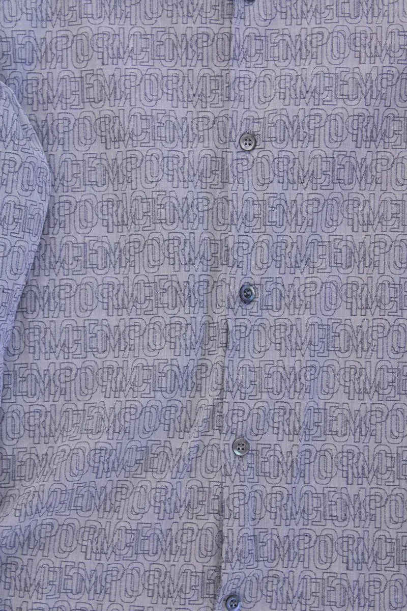 Emporio Armani Langarmhemd für Herren Gr. L grau aus Baumwolle