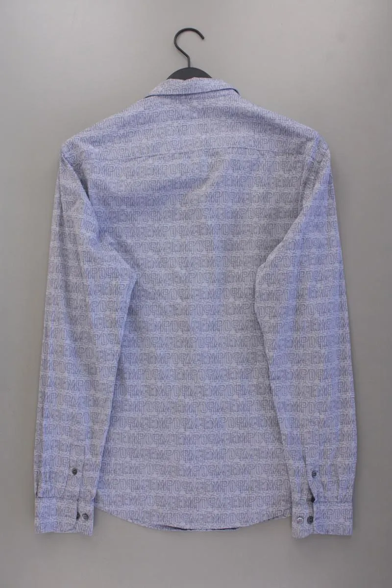 Emporio Armani Langarmhemd für Herren Gr. L grau aus Baumwolle