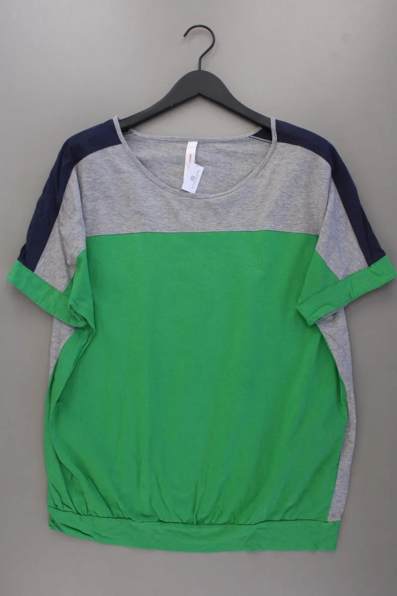sheego T-Shirt Gr. 44/46 Kurzarm grün aus Baumwolle