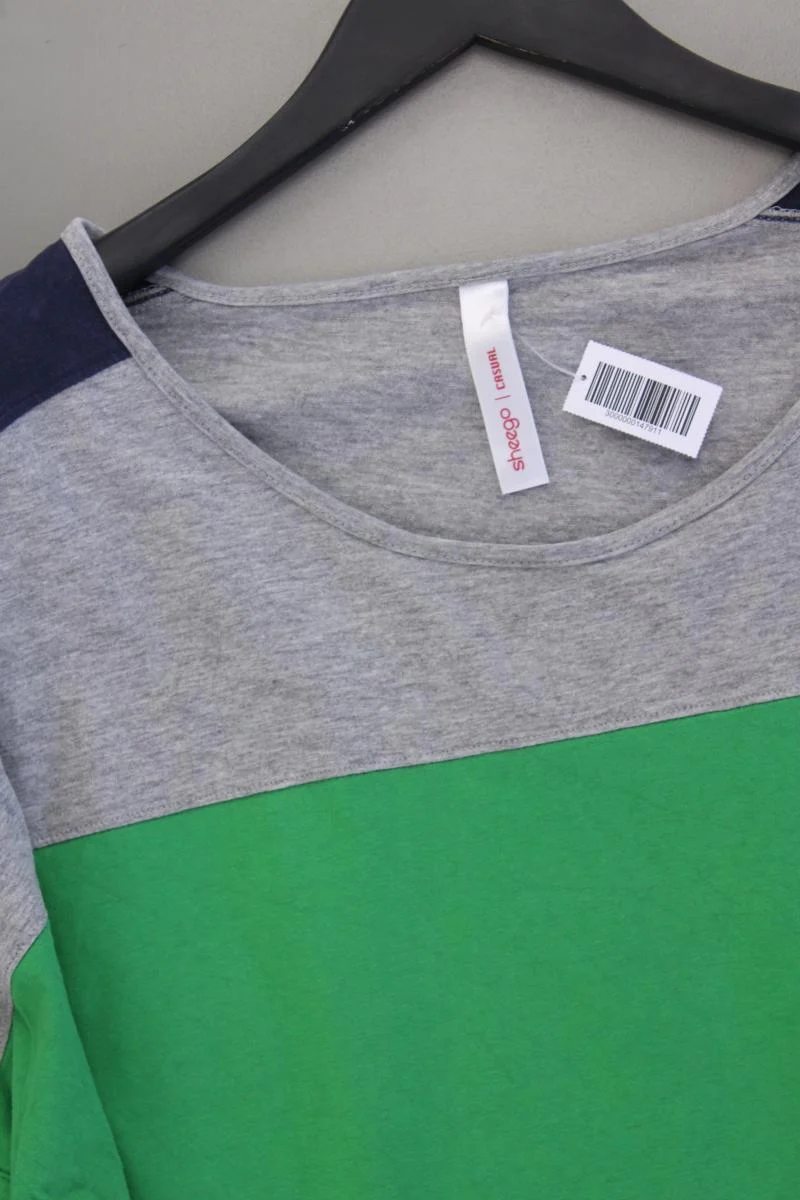 sheego T-Shirt Gr. 44/46 Kurzarm grün aus Baumwolle