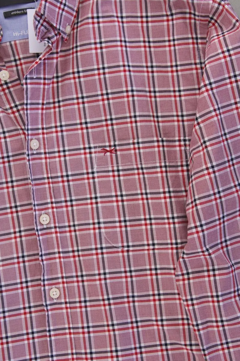 Brax Karohemd für Herren Gr. Hemdgröße 39/40 kariert Langarm rosa aus Baumwolle
