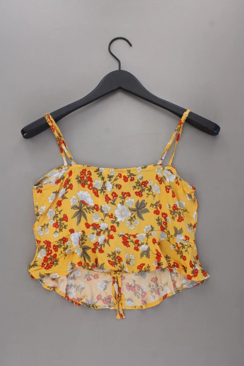 Review Crop Top Gr. XS mit Blumenmuster neu mit Etikett gelb aus Viskose