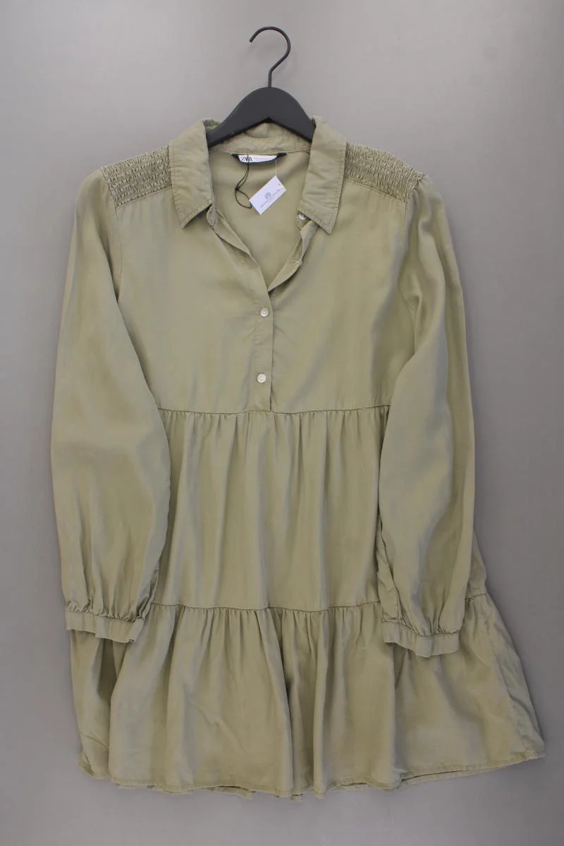 Zara Langarmkleid Gr. XL olivgrün aus Lyocell