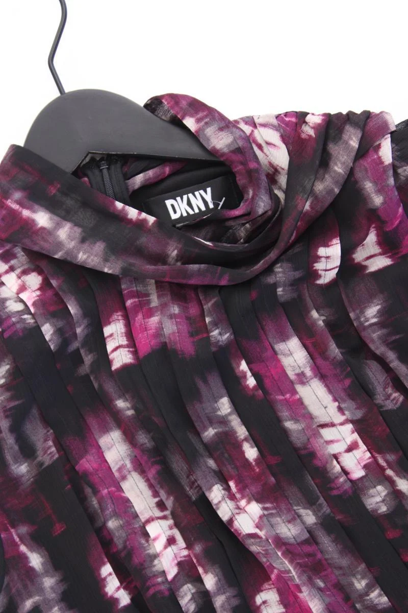 DKNY Chiffonkleid Gr. 42 Kurzarm lila aus Polyester