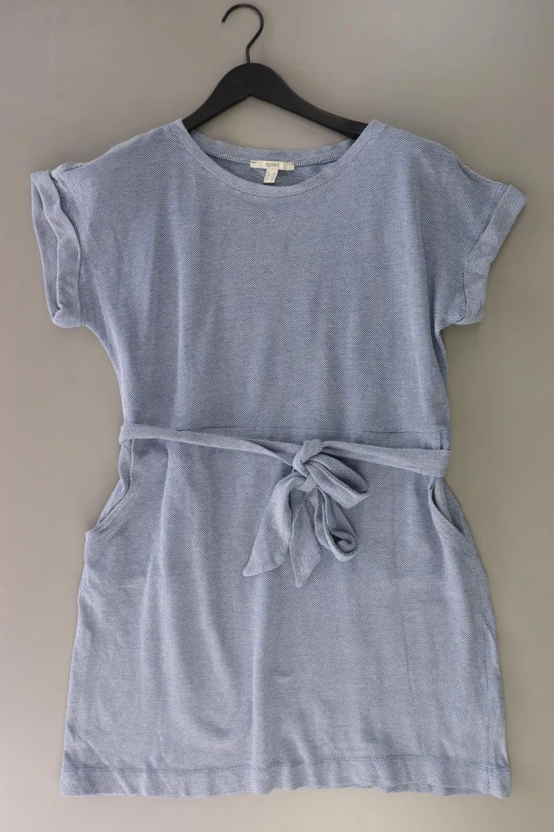 Esprit Stretchkleid Gr. XL Kurzarm blau aus Baumwolle