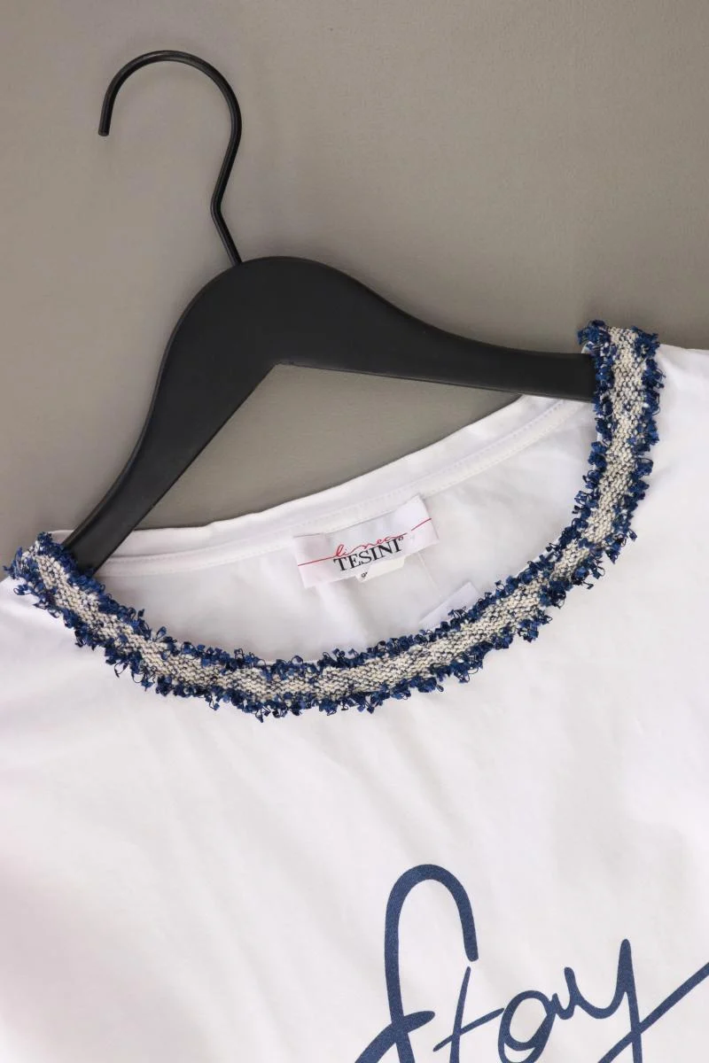 Tesini Printshirt Gr. 40 3/4 Ärmel weiß aus Baumwolle