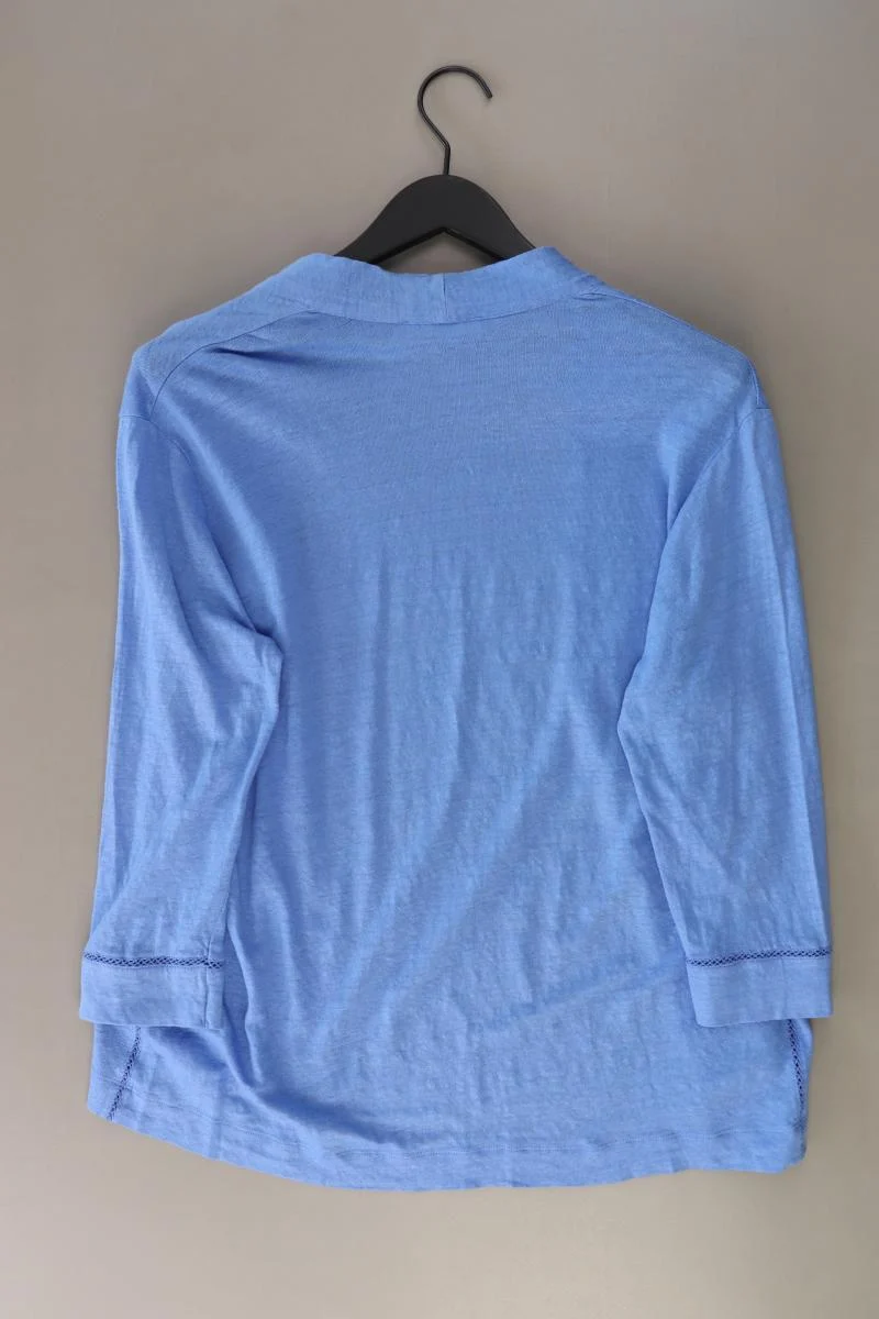 Brax Strickjacke Gr. 40 3/4 Ärmel blau aus Leinen