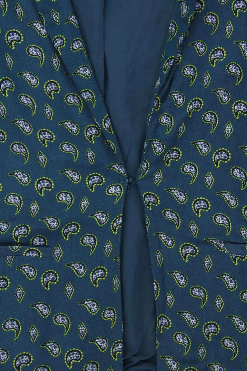 Circle of Trust Classic Blazer Gr. M mit Paisleymuster blau aus Viskose