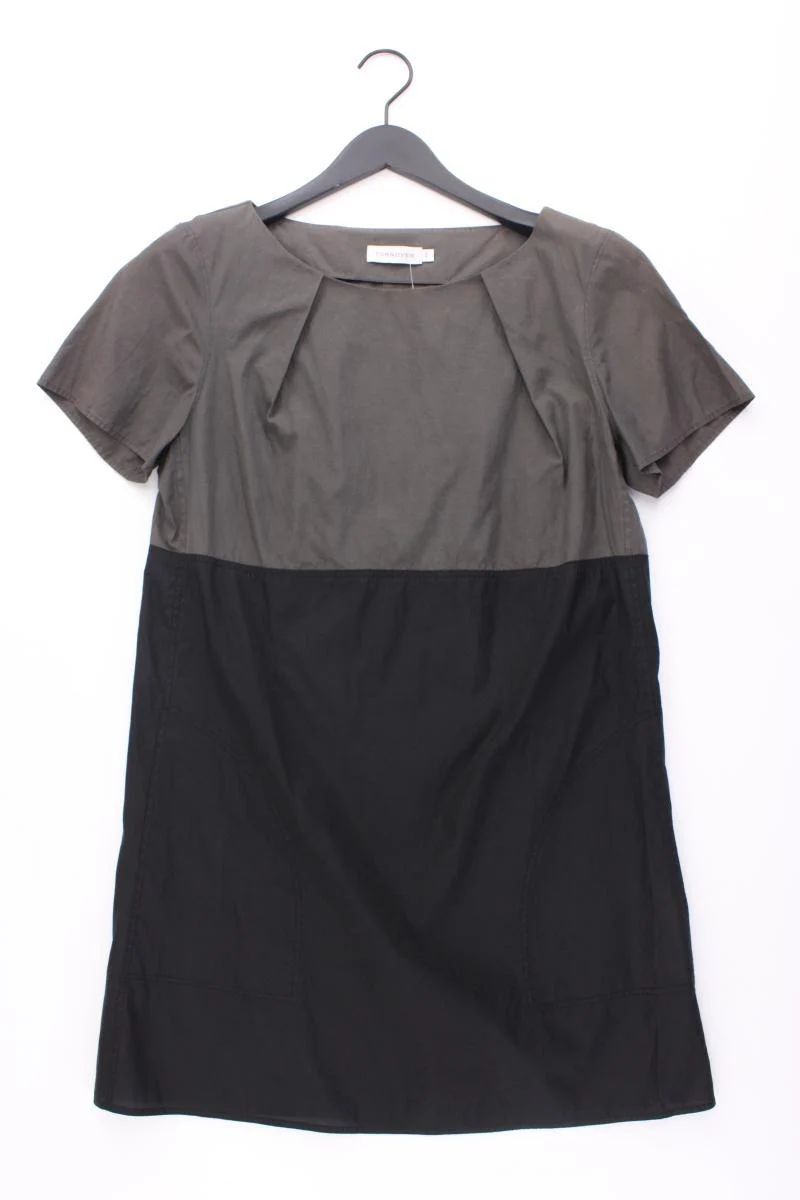 Turnover Kleid mit Seide Gr. 40 Kurzarm schwarz