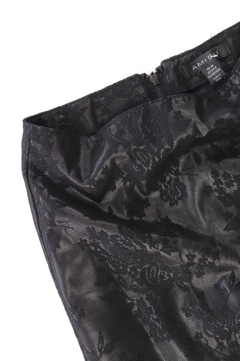 Amisu Rock Gr. 36 mit Blumenmuster schwarz aus Polyester