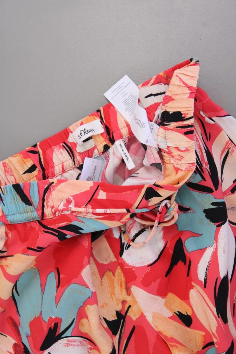 s.Oliver Stoffhose Gr. 36 mit Blumenmuster neuwertig mehrfarbig aus Viskose