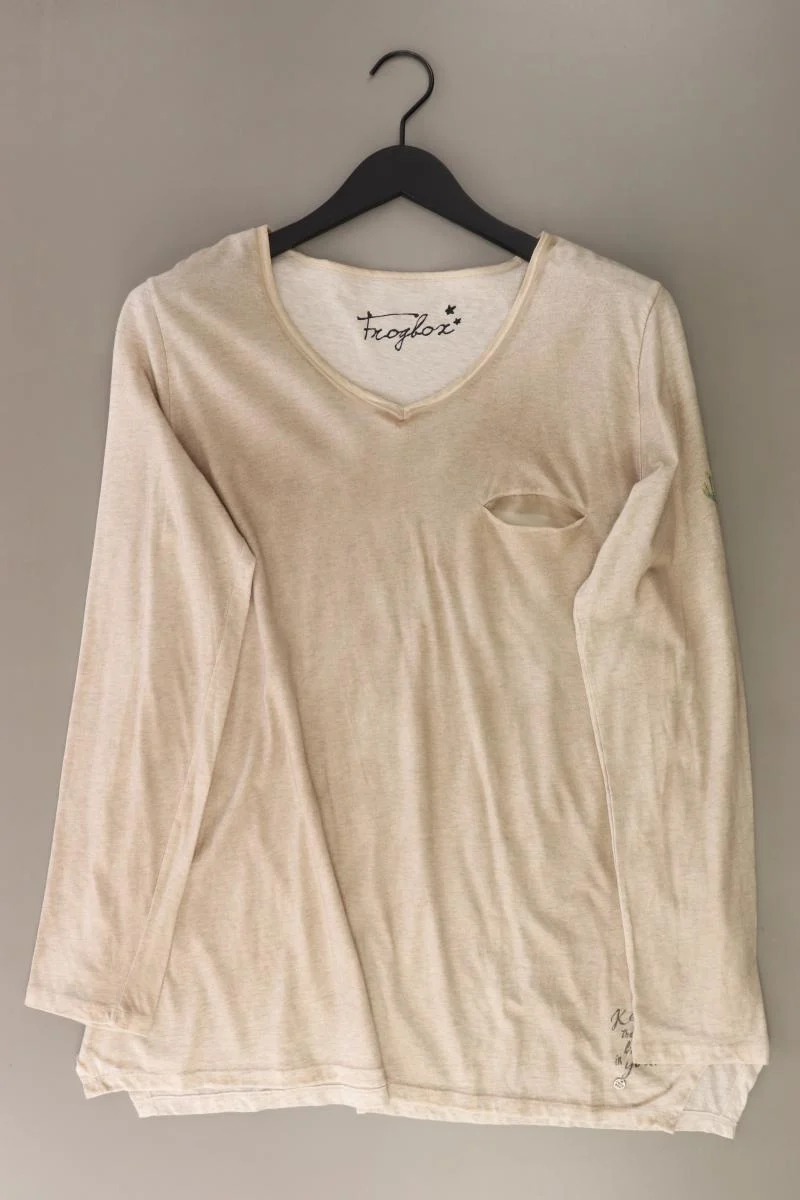 FROGBOX Longsleeve-Shirt Gr. 44 Langarm braun aus Baumwolle
