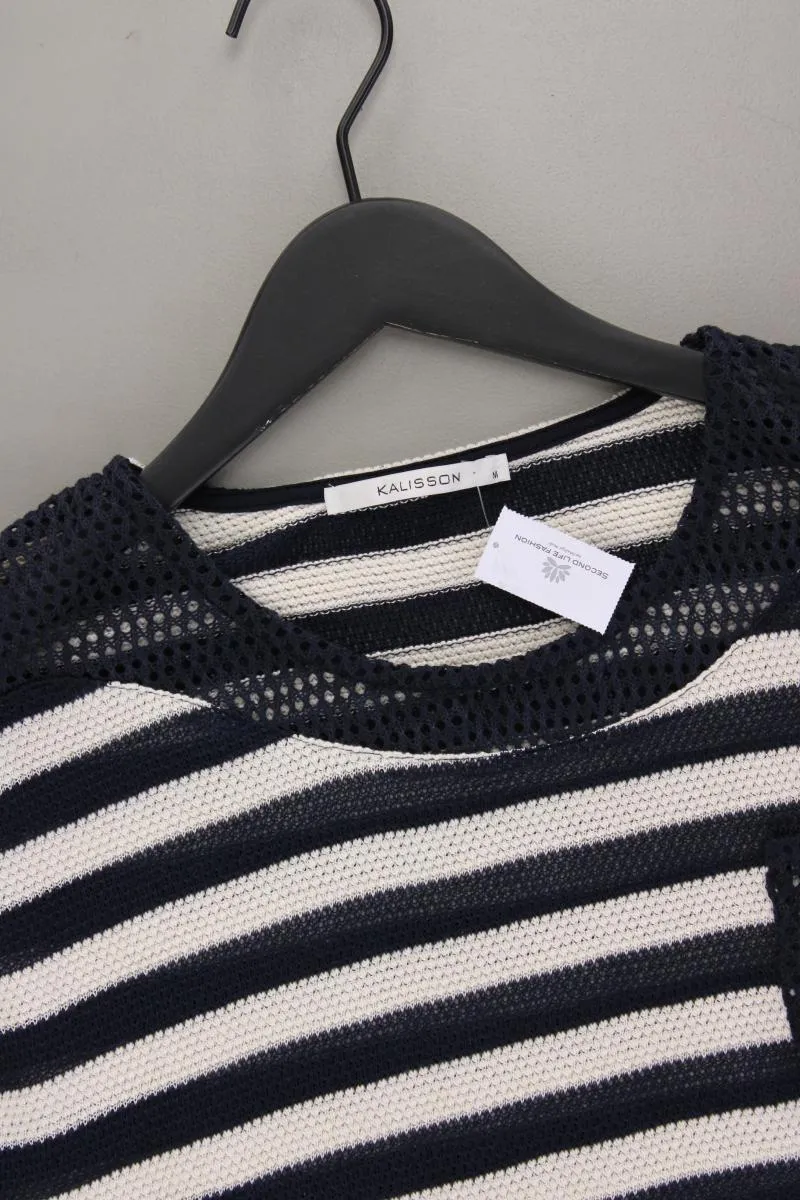 Kalisson Strickshirt Gr. M gestreift Kurzarm blau aus Baumwolle