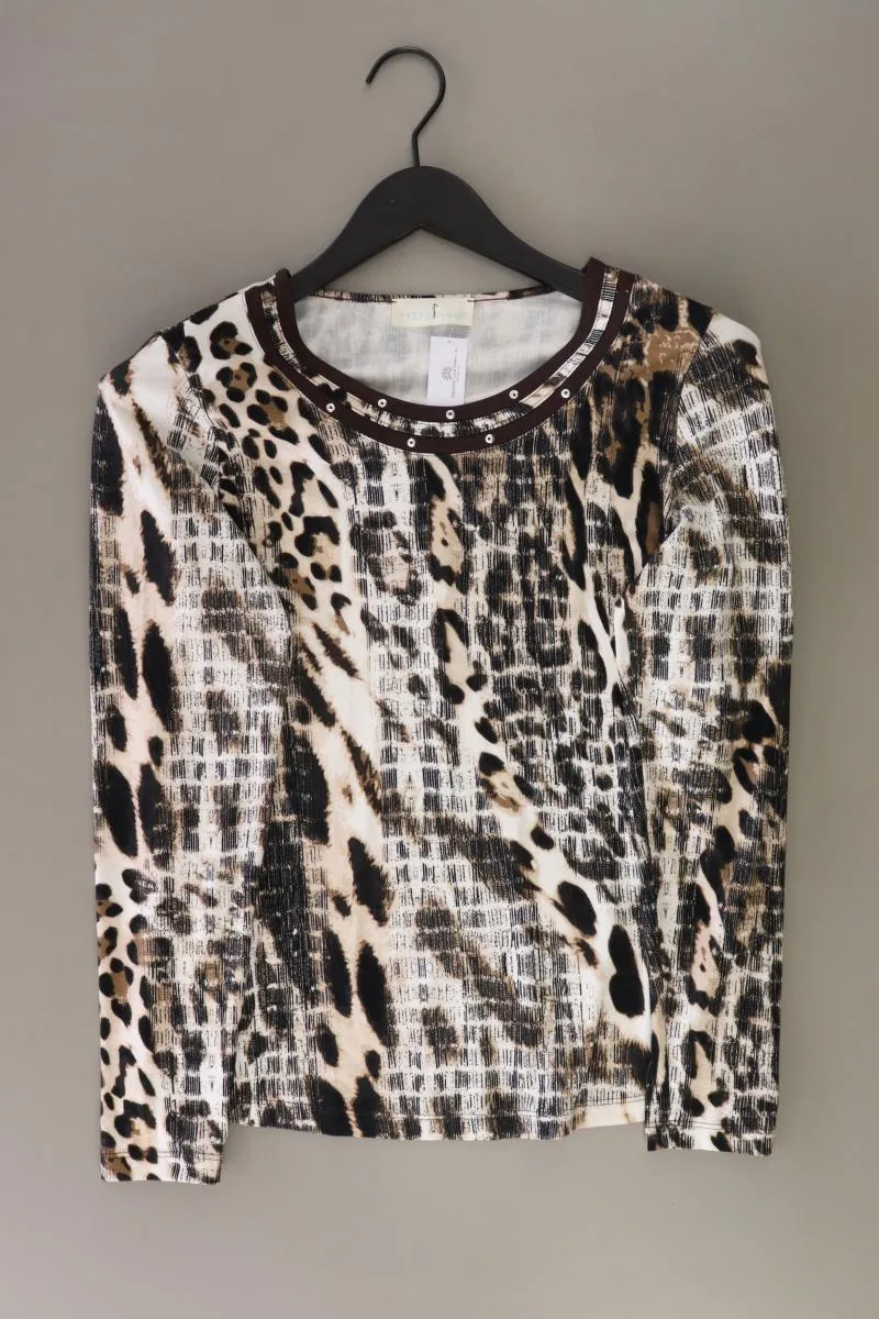 Pfeffinger Longsleeve-Shirt Gr. 34 Langarm mit Pailletten braun aus Viskose