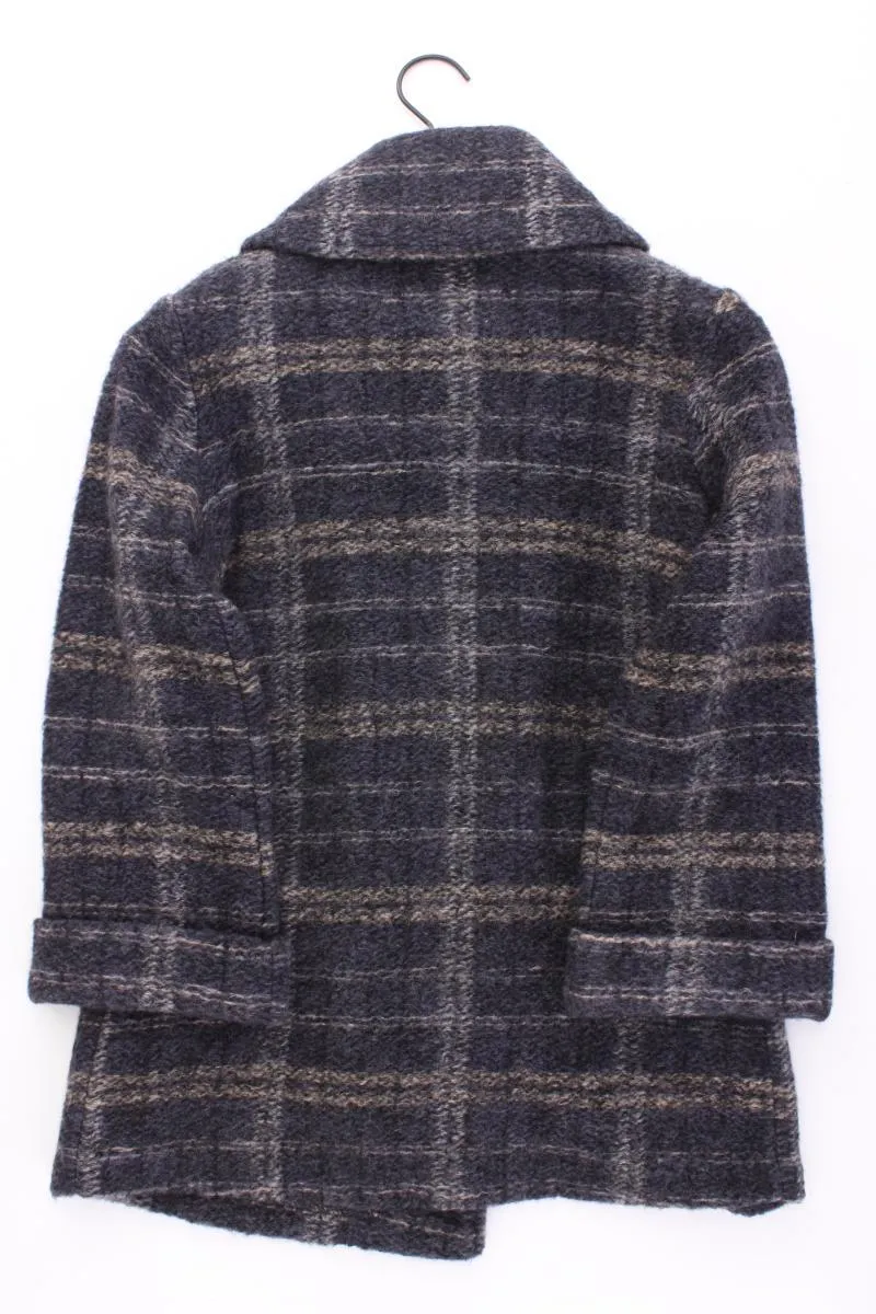 PAUL COSTELLOE Lange Jacke Gr. 38 kariert blau aus Polyester