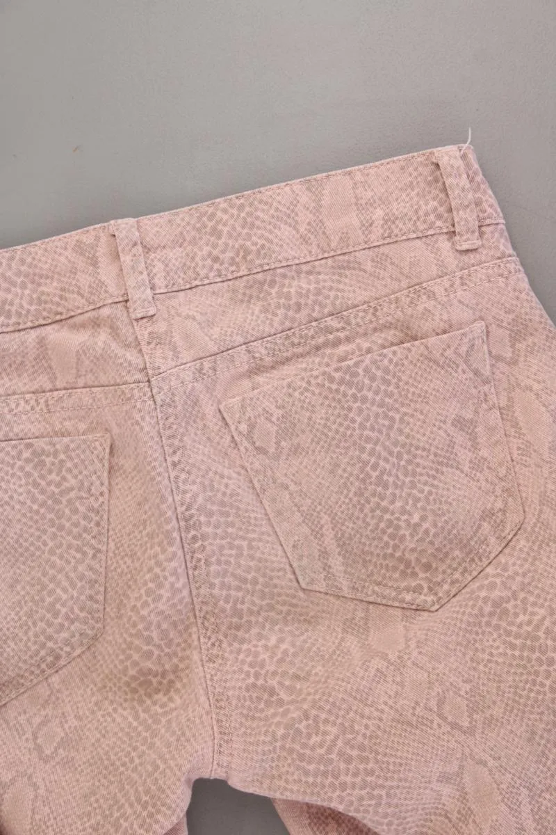 Kookai 7/8 Hose Gr. 36 mit Tierdruck rosa aus Baumwolle