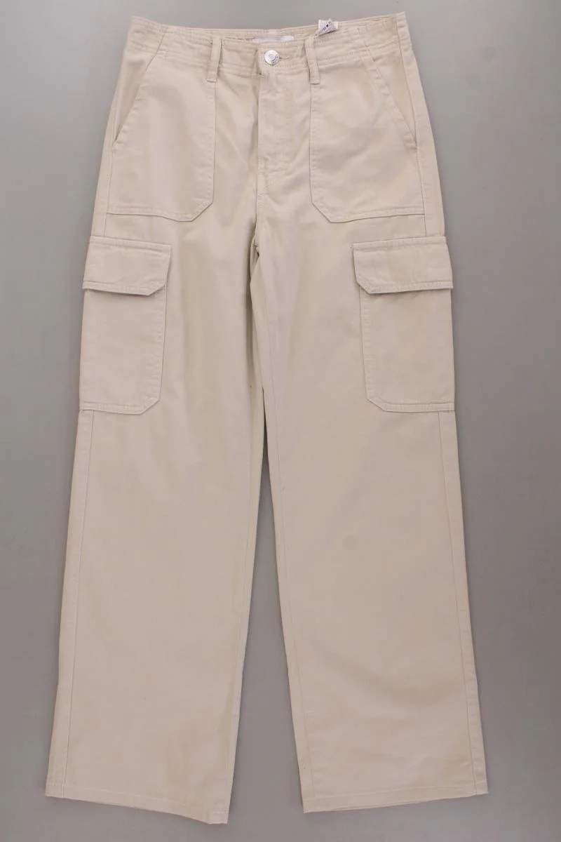 Zara Cargohose Gr. 34 creme aus Baumwolle