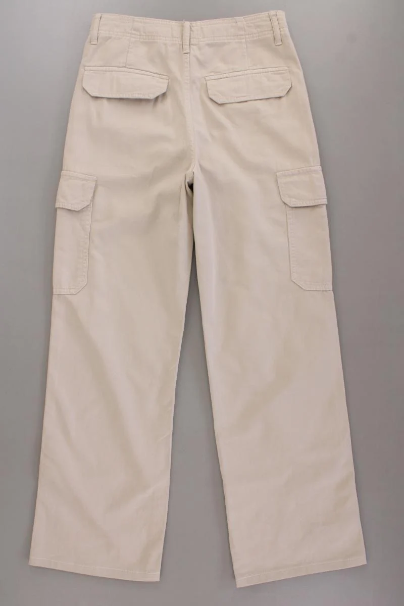 Zara Cargohose Gr. 34 creme aus Baumwolle