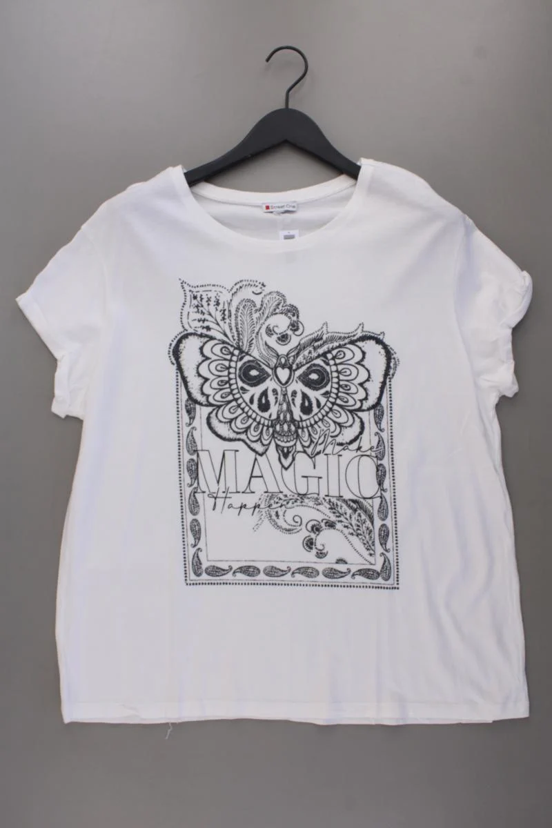 Street One Printshirt Gr. 46 Kurzarm weiß