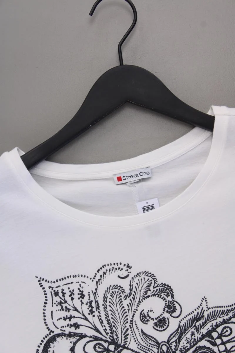 Street One Printshirt Gr. 46 Kurzarm weiß